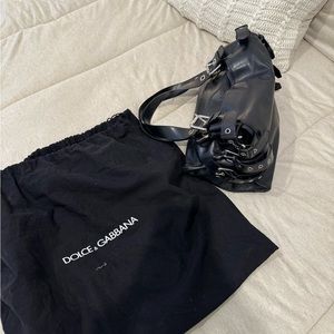 Dolce & Gabbana vintage leather black purse with buckles